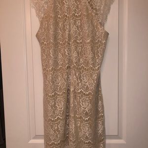 Dresses - White and tan Lace dress Dresses - White and tan Lace dress